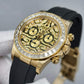 Ro*ex Eye Of The Tiger Gold Dial Silicon Belt Edition Premium Quality Luxury Watch cozyfox.shop