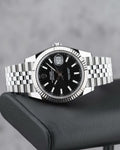 Rolee_x Oyst uuer Perpetual Date Just Silver-Black